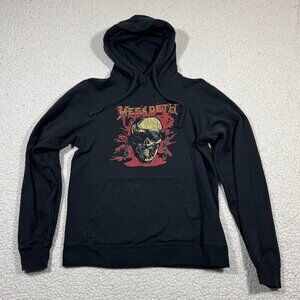 Megadeth Men's Black Pullover Hoodie Sweatshirt Size Small Metal Goth Rock